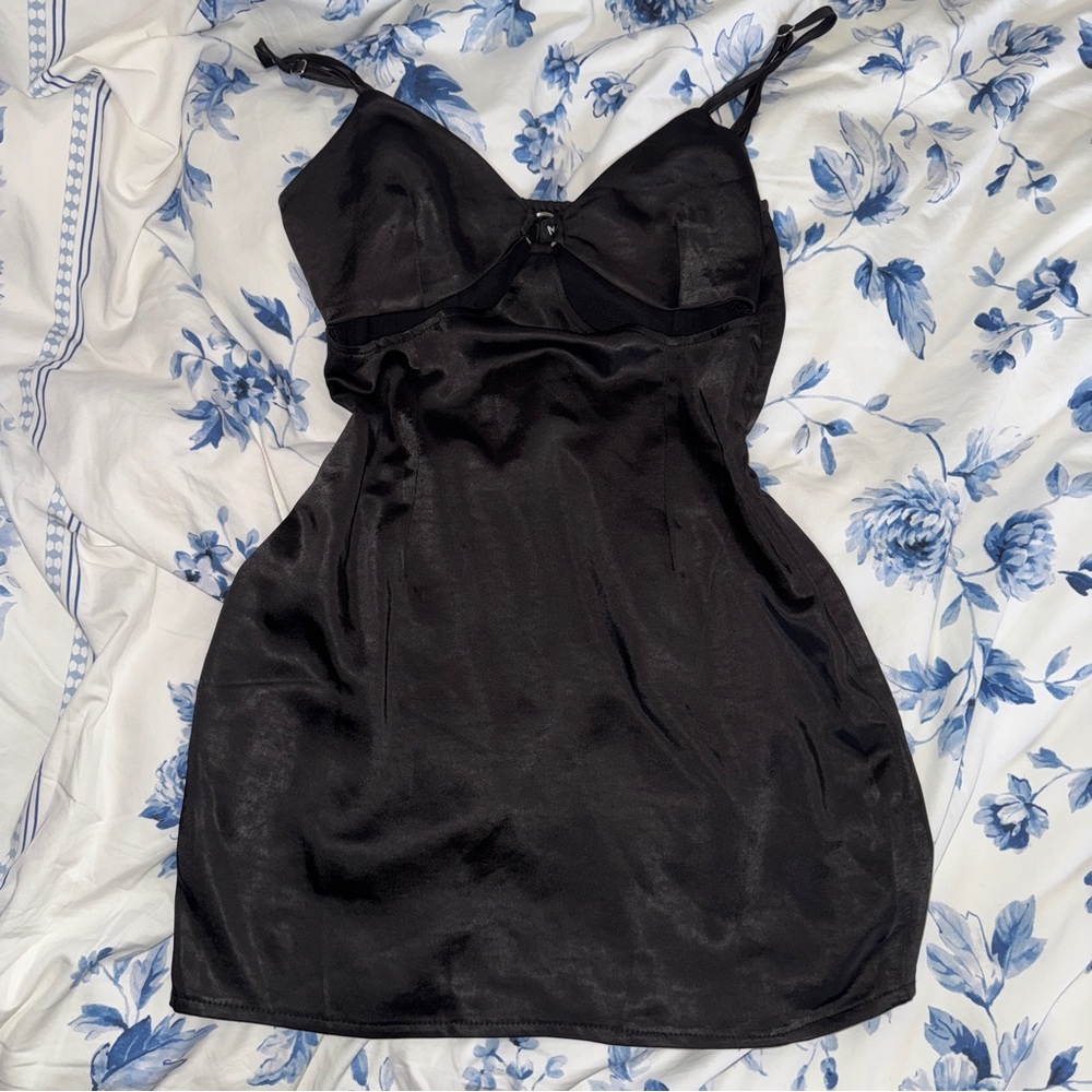 NWT Motel Rocks Harera Satin Black Dress S